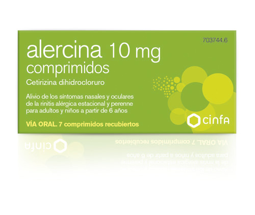 Alercina 10 mg 7 comprimidos recubiertos (+ 6 años)